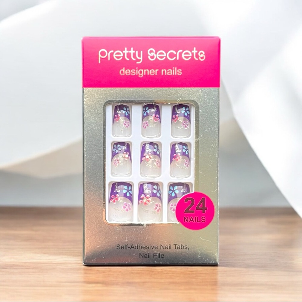 Floral French Tip Nails